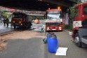 LKW blieb unter Bruecke haengen Koeln Ehrenfeld Innere Kanalstr Hornstr P441